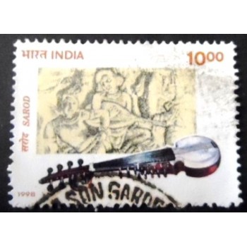 Selo postal da Índia de 1998 Sarod