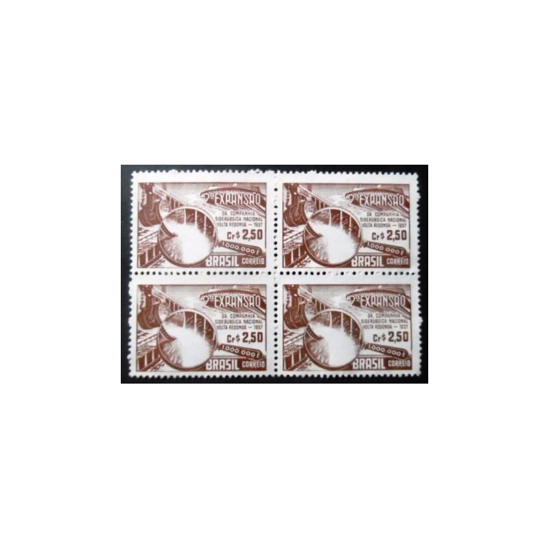 Quadra de selos postais do Brasil de 1957 CSN N