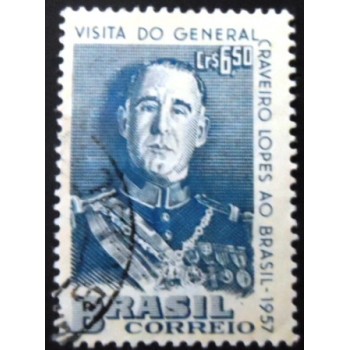 Imagem similar à do selo postal do Brasil de 1957 Gal. Craveiro Lopes