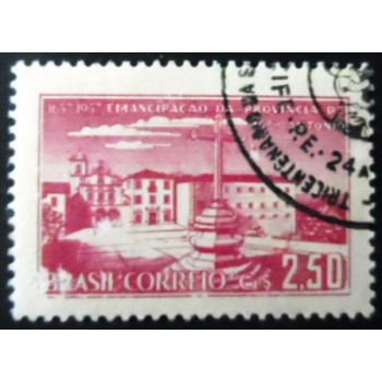 Selo postal do Brasil de 1957 Emancipação Santo Antônio MCC