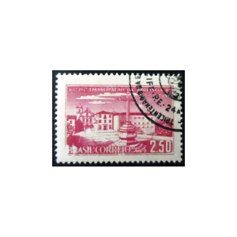 Selo postal do Brasil de 1957 Emancipação Santo Antônio MCC