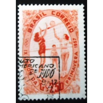 Selo postal do Brasil de 1957 IX jogos da Primavera MCC