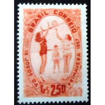 Selo postal do Brasil de 1957 IX Jogos da Primavera N