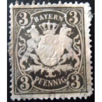 Imagem similar à do selo postal da Alemanha Baviera de 1890 Bayern coat of arms 3 U