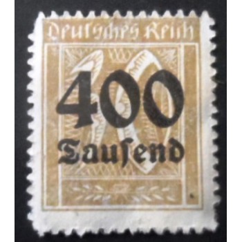 Selo postal Alemanha Reich de 1923 Surcharge 400T on 30pf