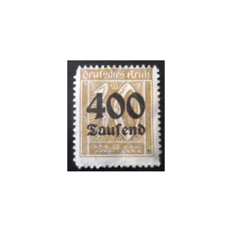 Selo postal Alemanha Reich de 1923 Surcharge 400T on 30pf