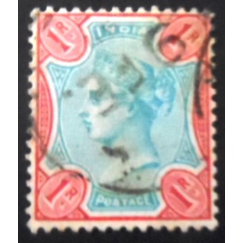 Selo postal da Índia de 1892 Queen Victoria 1 ₹