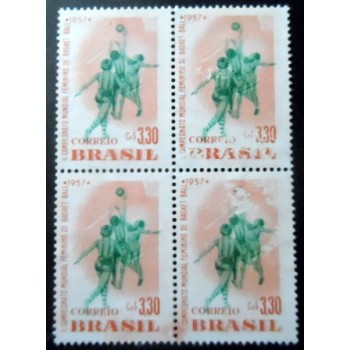 Imagem da quadra de selos do Brasil de 1957 Campeonato Mundial Feminino de Basquete A NCC