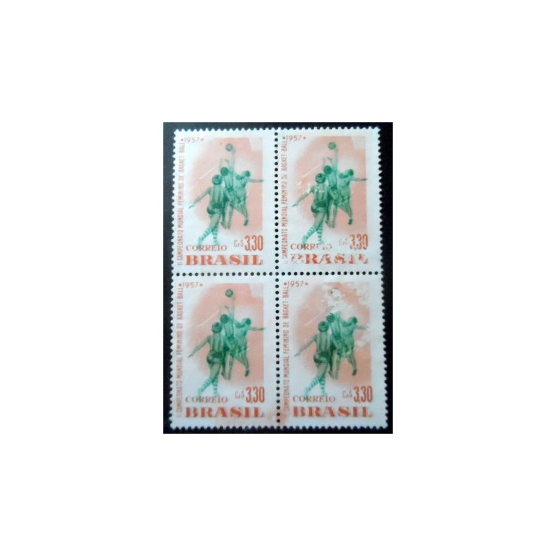 Imagem da quadra de selos do Brasil de 1957 Campeonato Mundial Feminino de Basquete A NCC