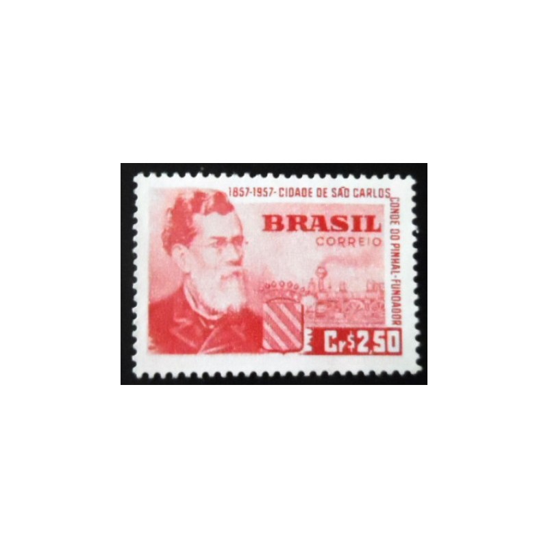 Selo postal do Brasil de 1957 Conde do Pinhal M