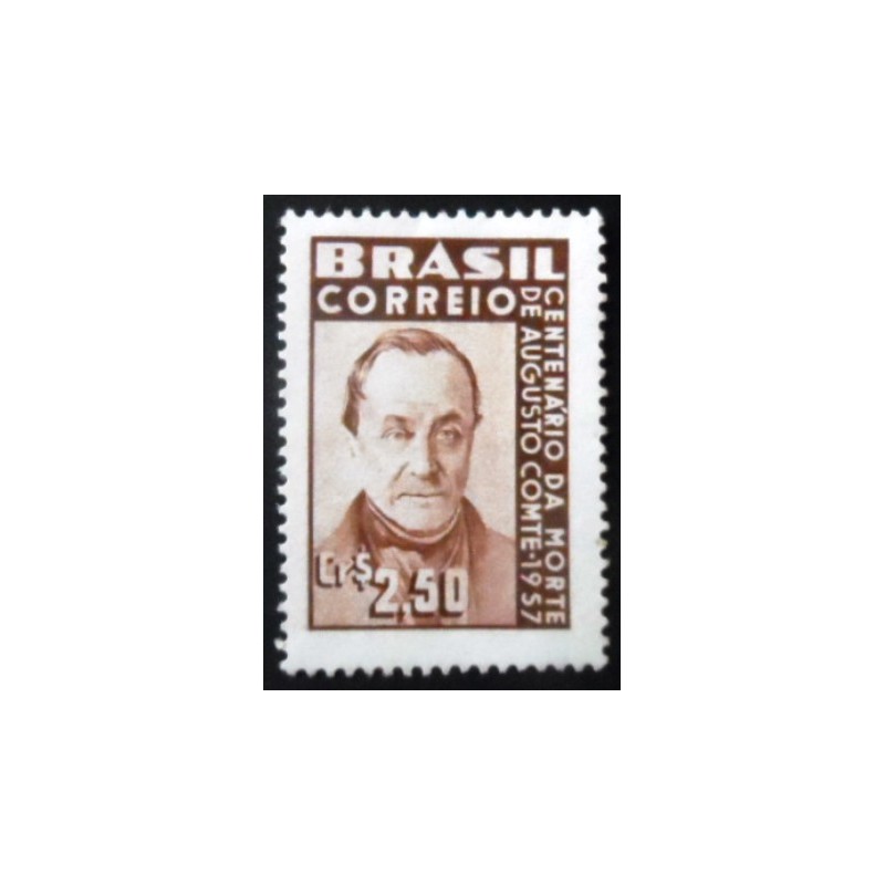 Selo postal do Brasil de 1957 Augusto Comte