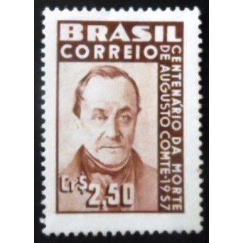 Selo postal do Brasil de 1957 Augusto Comte