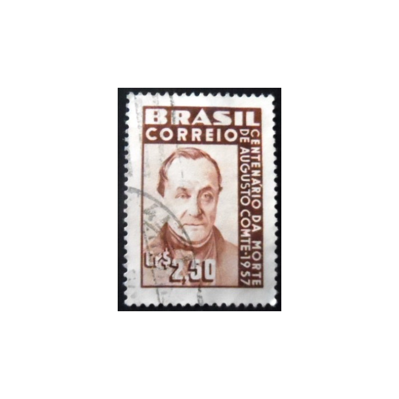 Imagem similar à do selo postal do Brasil de 1957 Augusto Comte U