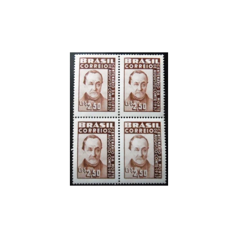 Quadra de selos postais do Brasil de 1957 Augusto Conte N