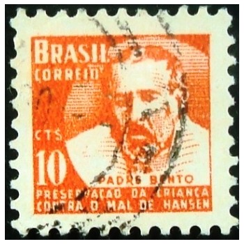 Imagem similar à do selo postal do Brasil de 1957 Padre Bento H5 U