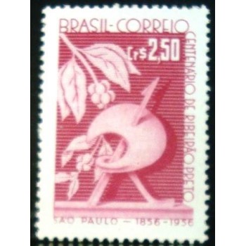 Selo postal do Brasil de 1957 Ribeirão Preto M