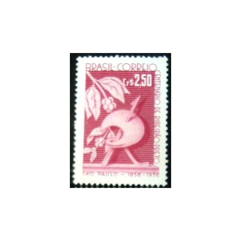 Selo postal do Brasil de 1957 Ribeirão Preto M