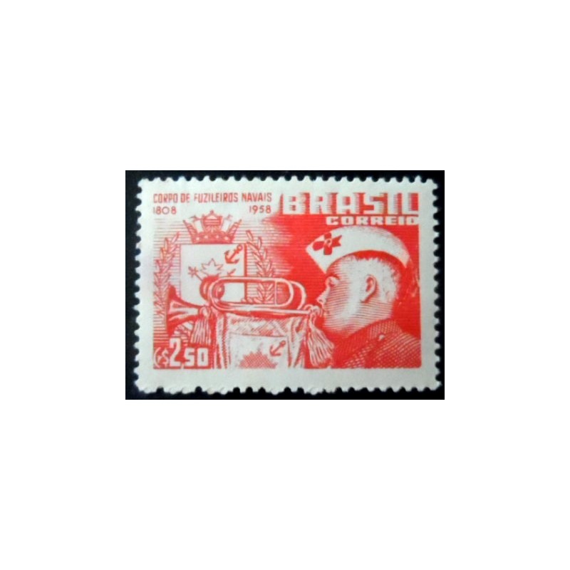 Selo postal do Brasil de 1958 Fuzileiros Navais M