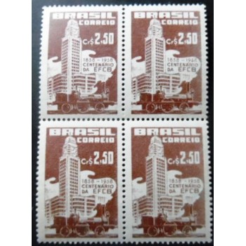 Quadra de selos postais de 1958 Central do Brasil M