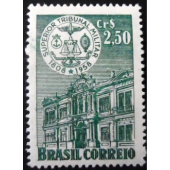 Selo postal do Brasil de 1958 Superior Tribunal Militar M