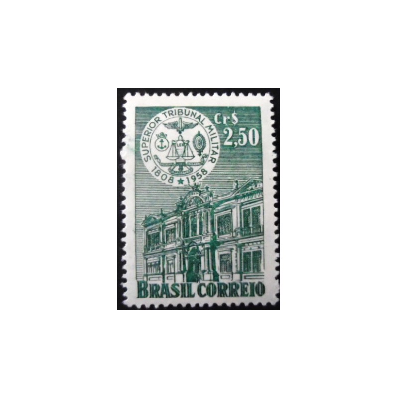 Selo postal do Brasil de 1958 Superior Tribunal Militar M