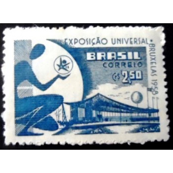 Selo postal do Brasil de 1958 Exposição Bruxelas M