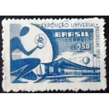 Imagem similar à do selo postal de 1958 Exposição Bruxelas U