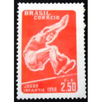 Selo postal do Brasil de 1958 VIII Jogos Infantis M