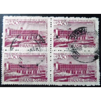 Quadra de selos postais do Brasil de 1958 Usina Salto Grande U