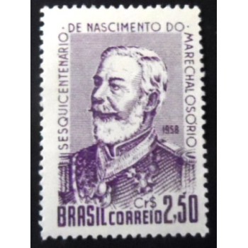 Selo postal do Brasil de 1958 Marechal Osório M