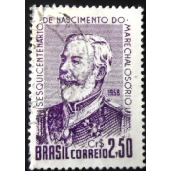 Selo postal do Brasil de 1958 Marechal Osório U