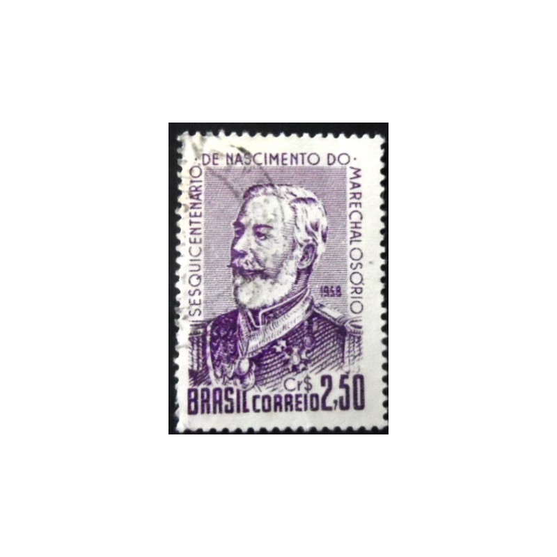 Selo postal do Brasil de 1958 Marechal Osório U