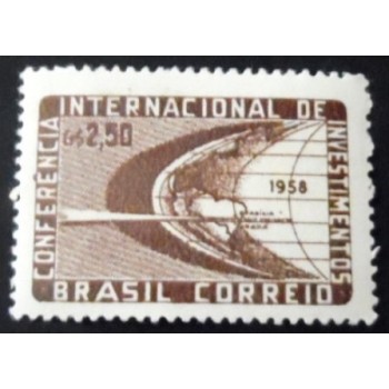 Selo postal do Brasil de 1958 - Conferência de Investimentos M