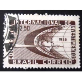 Imagem do selo postal do Brasil de 1958 Conferência de Investimentos NCC