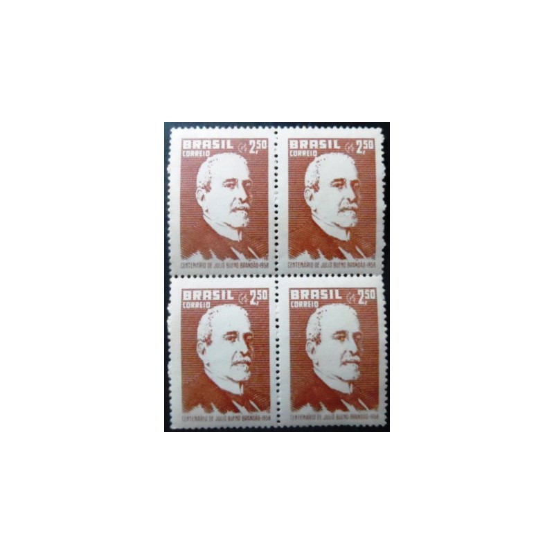 Quadra de selos postais do Brasil de 1958 Júlio Bueno Brandão M A