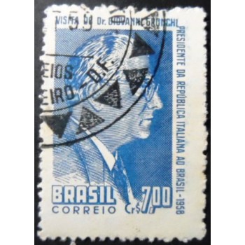 Imagem do selo postal do Brasil de 1958 Giovanni Gronchi MCC