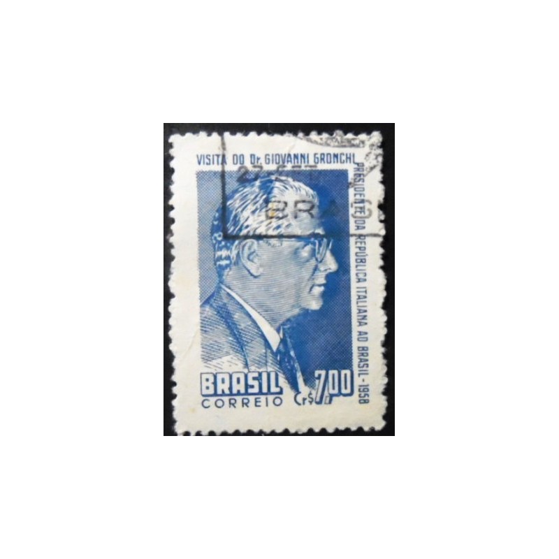 Selo postal do Brasil de 1958 Giovanni Gronchi NCC