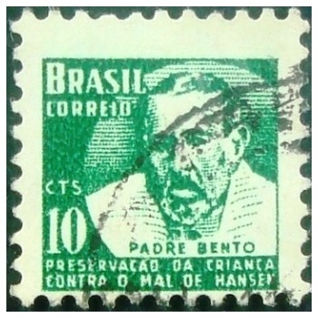 Imagem similar à do selo postal do Brasil de 1958 Padre Bento N H6