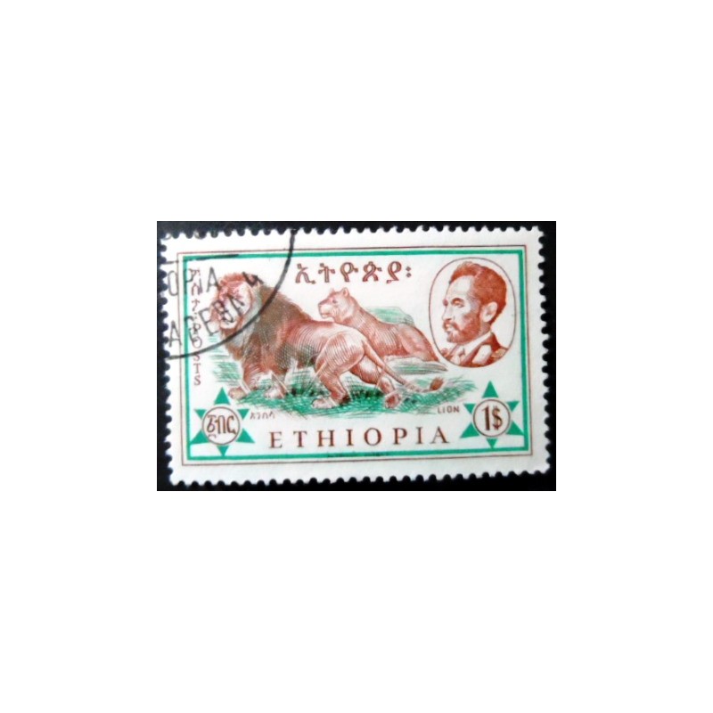 Selo postal da Etiópia de 1961 Lion