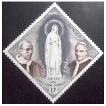 Imagem do selo postal de Monaco de 1958 Statue of Mary N