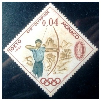 Selo postal de Monaco de 1964 Archer N
