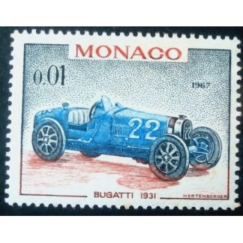 Selo postal de Mônaco de 1967 Bugatti 1931 M