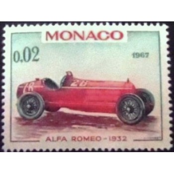 Selo postal de Mônaco de 1967 - Alfa Romeo 1932 N