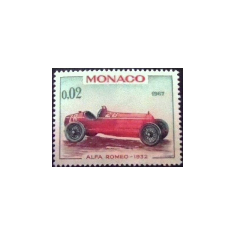 Selo postal de Mônaco de 1967 - Alfa Romeo 1932 N