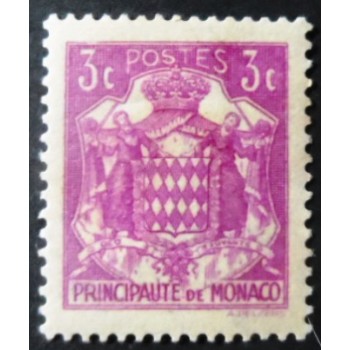 Selo postal de Monaco de 1938 National Coat of Arms N