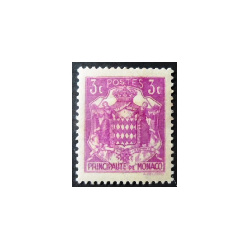 Selo postal de Monaco de 1938 National Coat of Arms N