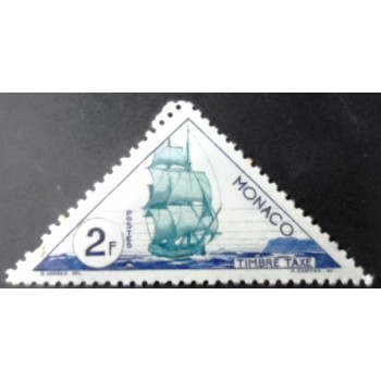 Selo postal de Monaco de 1953 Sailing Ship