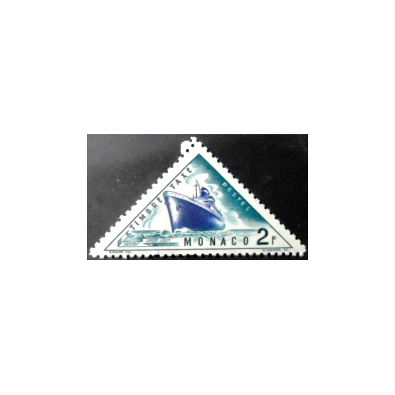 Selo postal de Monaco de 1953 Steamer United States