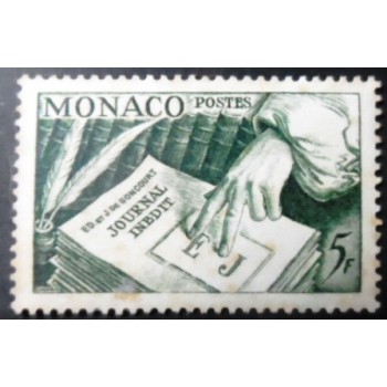Selo postal de Monaco de 1953 Quills and Books 5