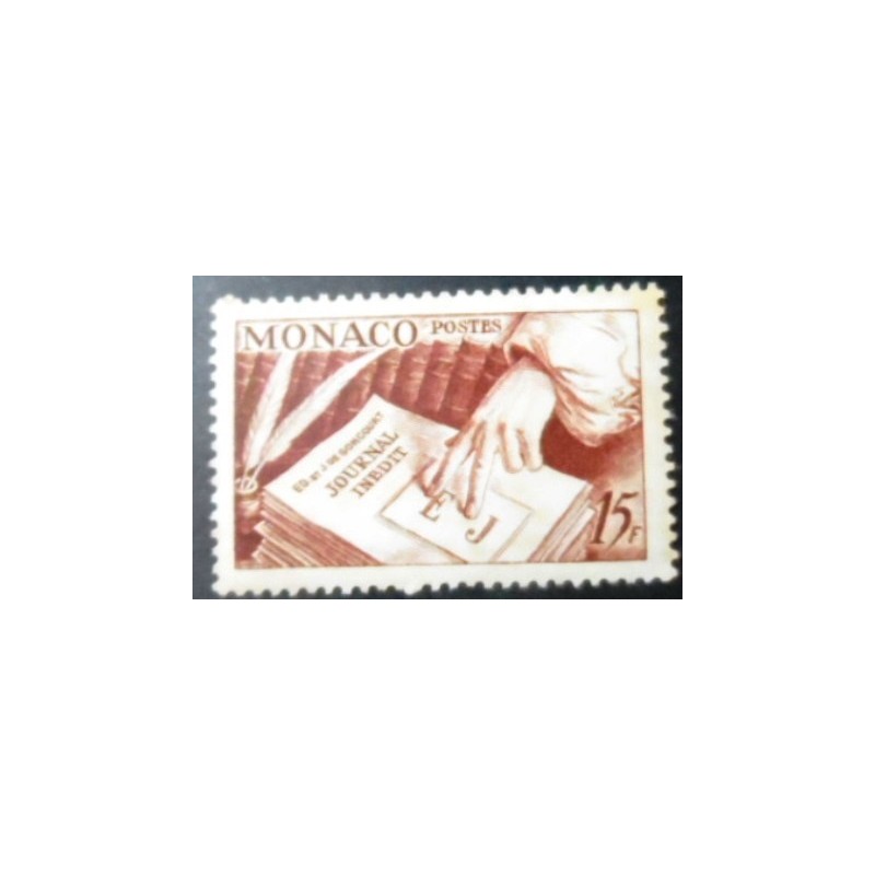 Selo postal de Monaco de 1953 Quills and Books 15